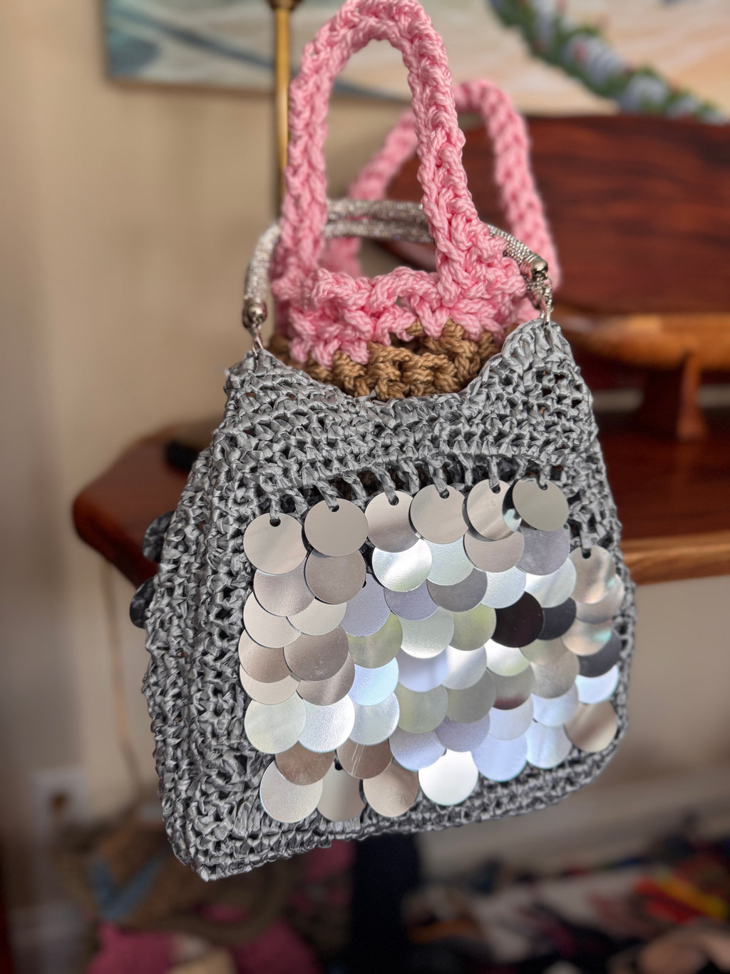 Silver party bag