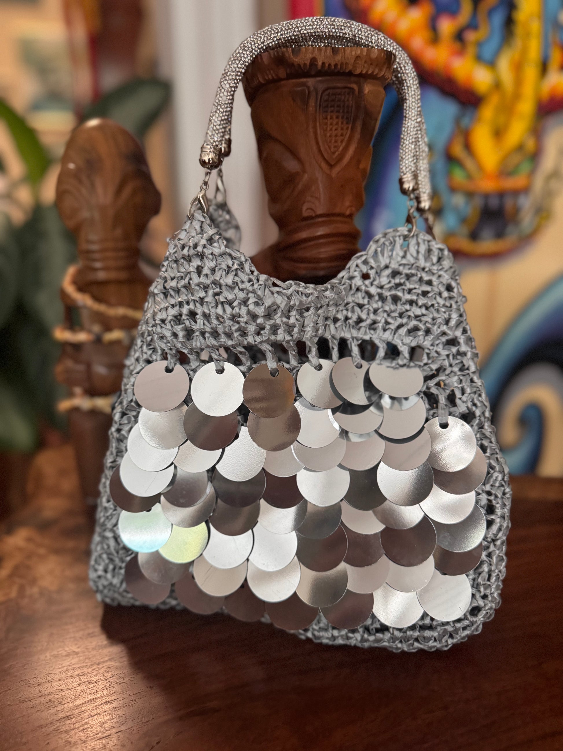 Silver party bag