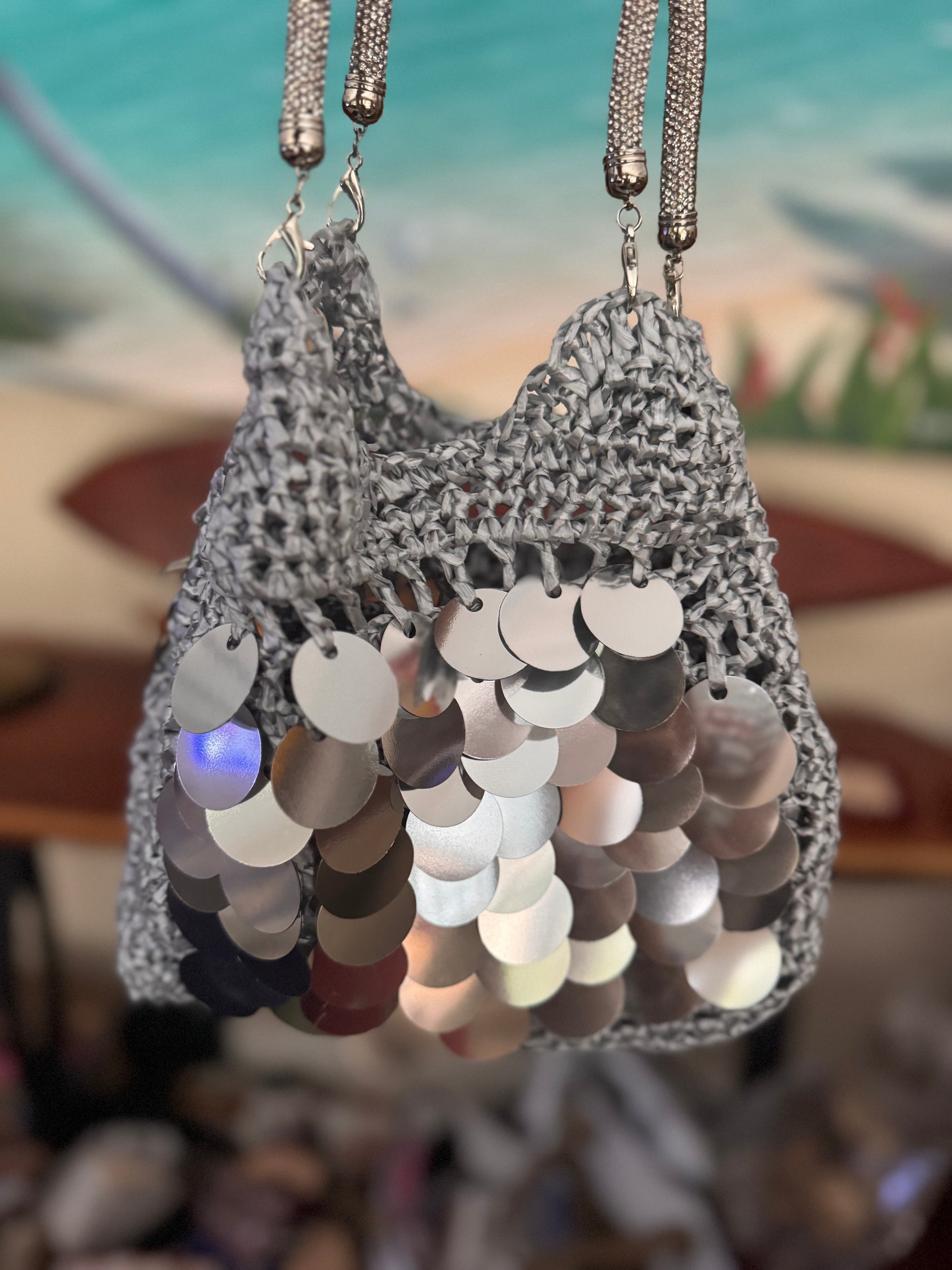 Silver party bag