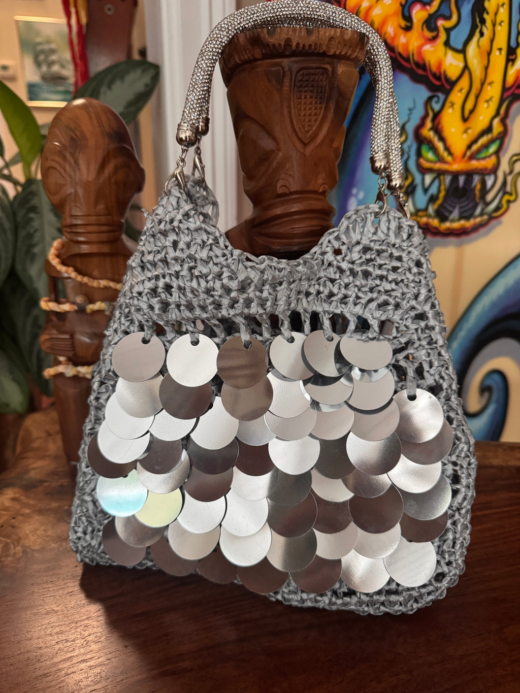 Silver party bag