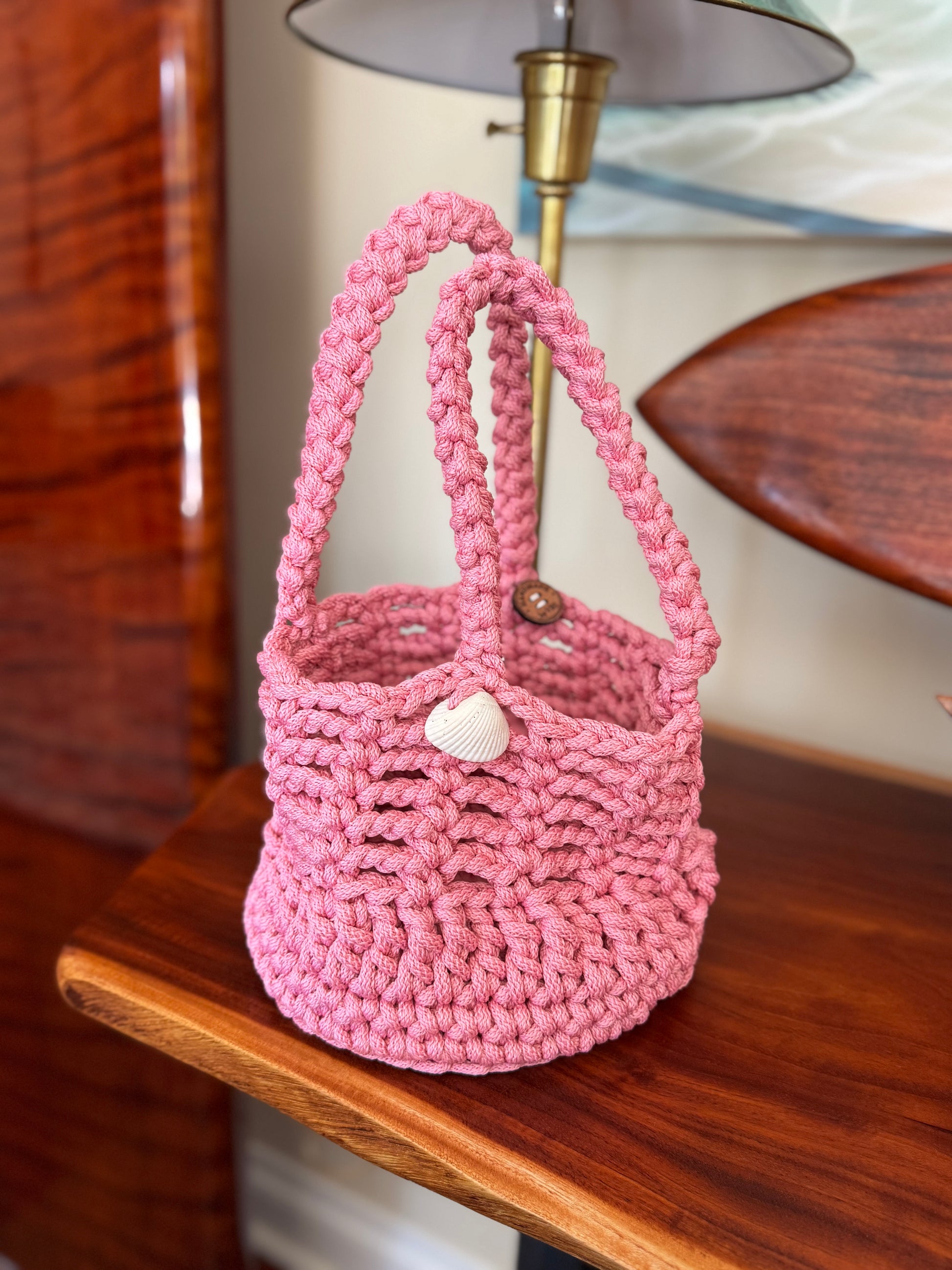 Basket bag all pink