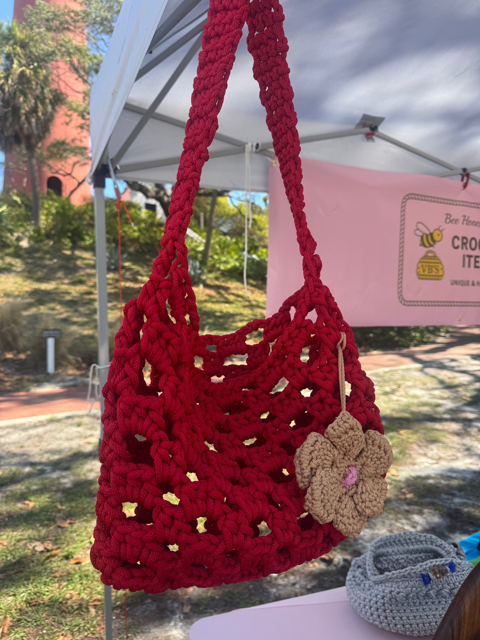 Beach bag red small